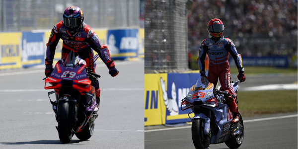 Martin e Marquez dopo il traguardo di Le Mans.